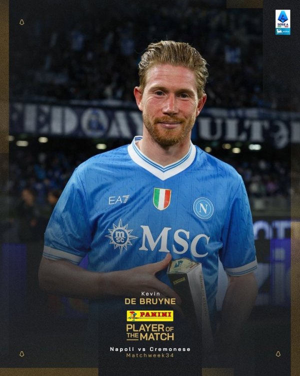 配资炒股真专业 传射建功！德布劳内当选那不勒斯4-0克雷莫内塞的全场最佳球员